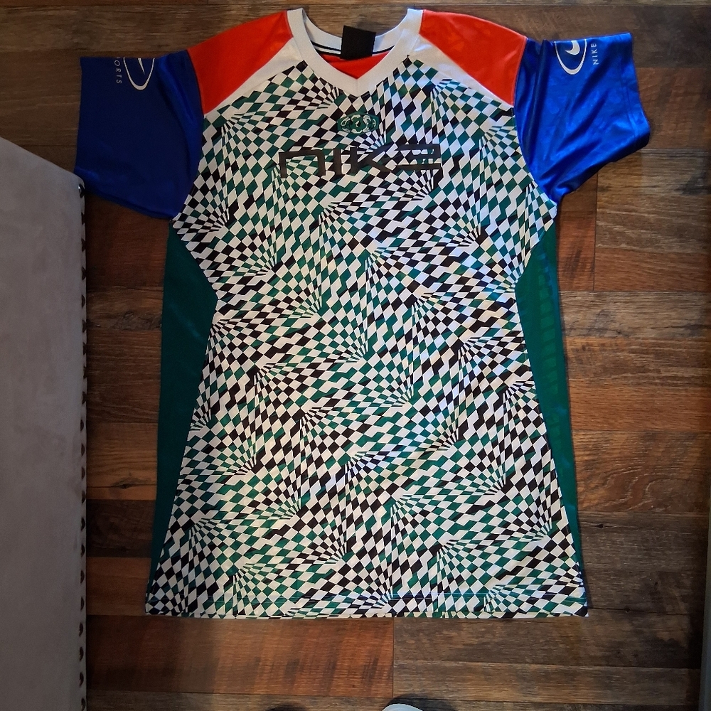 Nike Multicolor Geometric Pattern Jersey Dress - image 1